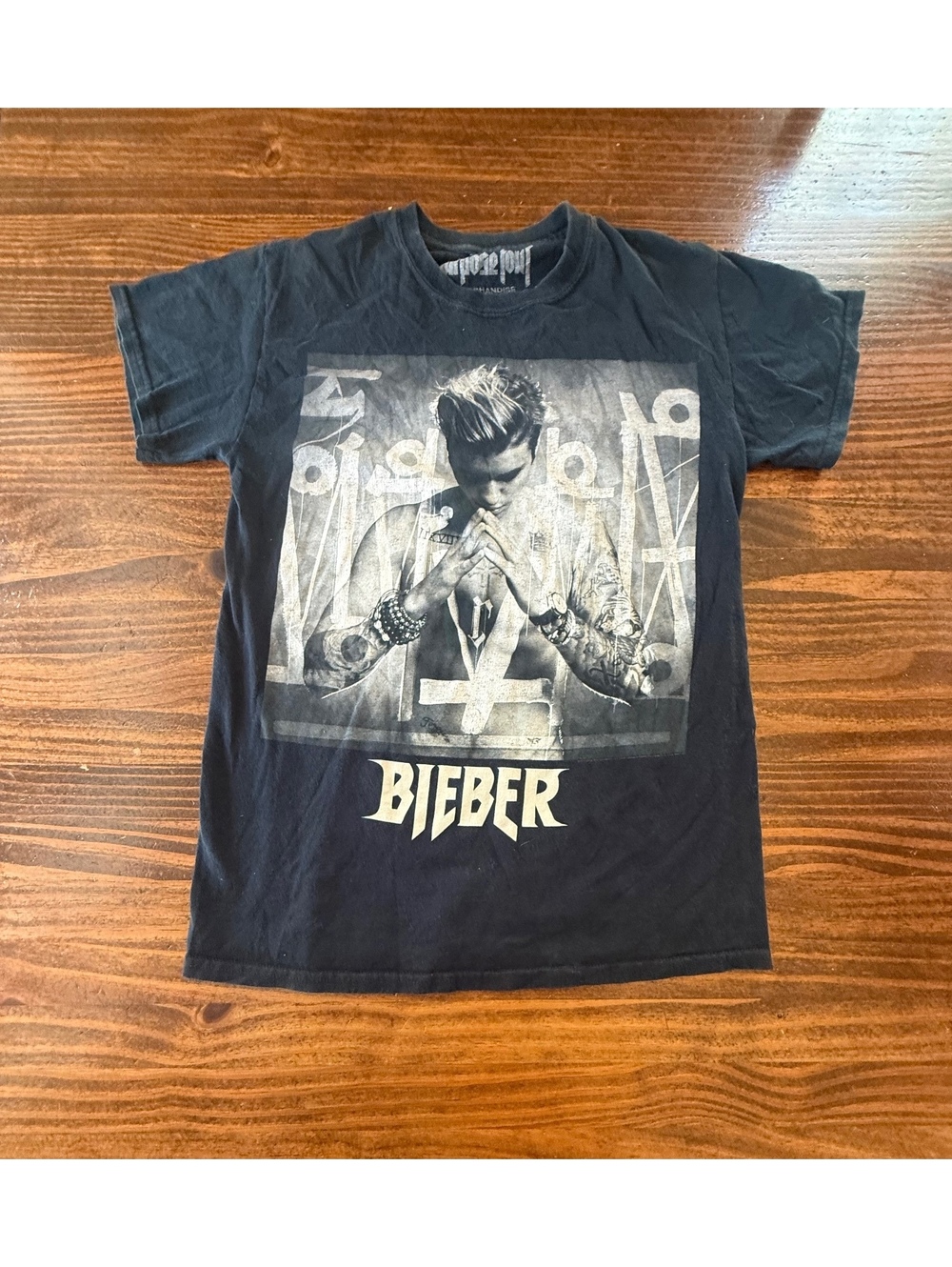 Justin Bieber Purpose Tour Black Graphic T-Shirt Size Small